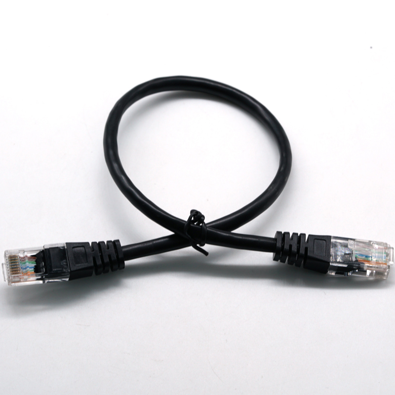 RJ45 8PIN Прозора головка 24/26AWG Чорний мережевий кабель Ethernet Кабель локальної мережі Електричний джгут проводів